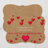 Valentijnsdag zal jij mijn Bridesmaid zijn Kaart (Voorkant / Achterkant)