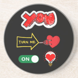 Valentijnsdag Zandsteen Onderzetter