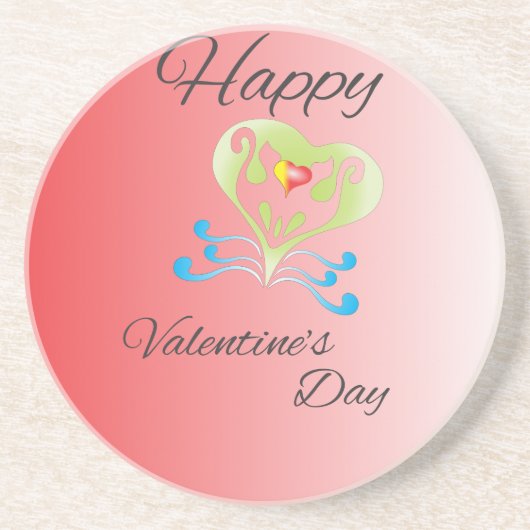 Valentijnsdag Zandsteen Onderzetter (Voorkant)