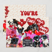Valentijnsdag Ze noemen het puppy liefde Feestdagenkaart (Voorkant / Achterkant)