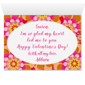 Valentijnsdag Zebra met Mod Flowers (Binenzijde Horizontaal (Onderkant))