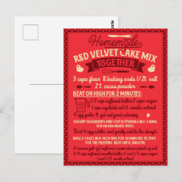 Valentijnsdag Zelfgemaakt Rood Velvet Cake Recept Briefkaart