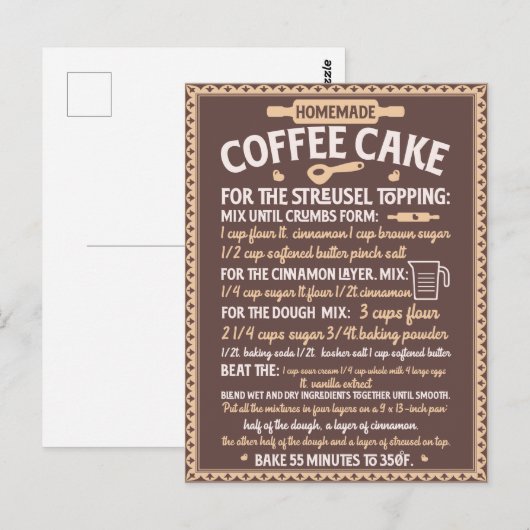 Valentijnsdag Zelfgemaakt saloncake recept Briefkaart (Voorkant / Achterkant)