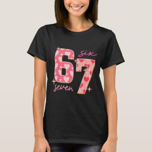Valentijnsdag Zes Zeven 67 Meme 6 7 Hart Jongens G T-shirt