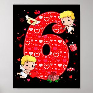 Valentijnsdag Zes Zeven Harten 6 7 Meme Gen Alpha Poster