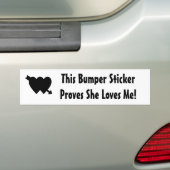 Valentijnsdag Zij Houdt Van Mij Zegt Bumpersticker (Op auto)