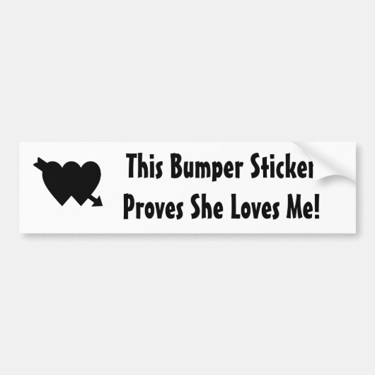 Valentijnsdag Zij Houdt Van Mij Zegt Bumpersticker (Voorkant)