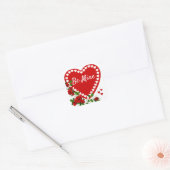 Valentijnsdag zijn mijn hartslag vierkante sticker (Envelop)