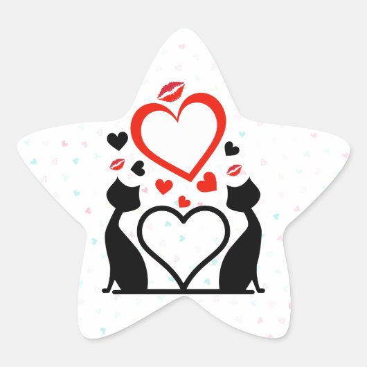 Valentijnsdag zijn Pew Pew Ster Sticker (Voorkant)