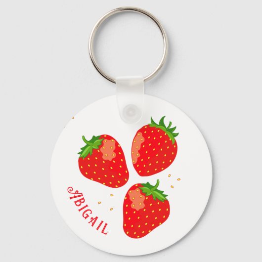 Valentijnsdag zoet als aardbeien sleutelhanger (Voorkant)