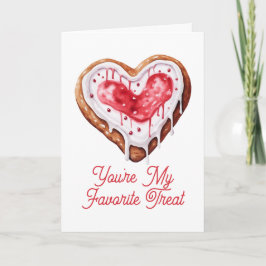 Valentijnsdag Zoete Cookie Hart Favoriete Traktati Feestdagen Kaart