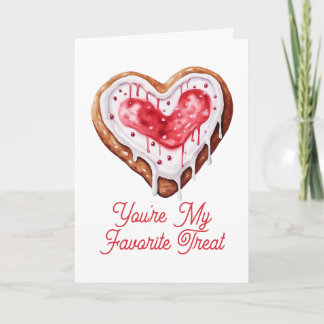 Valentijnsdag Zoete Cookie Hart Favoriete Traktati Feestdagen Kaart