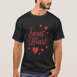 Valentijnsdag Zoete Hart Zwart T-shirt