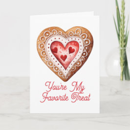 Valentijnsdag Zoete Koek Hart Favoriete Traktatie Feestdagen Kaart