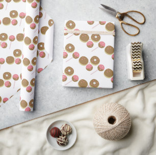 Valentijnsdag Zoete Snoepjes Donuts Cake Pop Patro Cadeaupapier