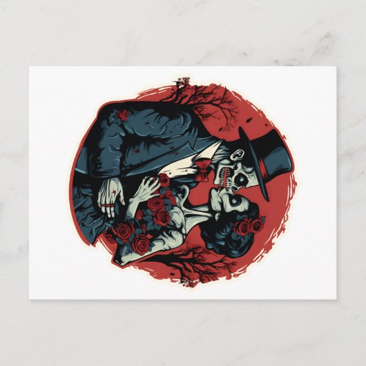 Valentijnsdag zombies liefde briefkaart (Voorkant)