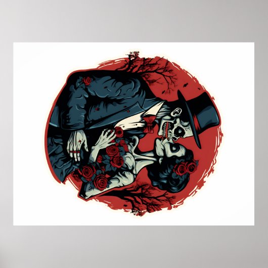 Valentijnsdag zombies liefde poster (Voorkant)