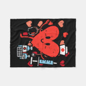 Valentijnsdag Zurse Heart Funny Nursing Scrub Top Fleece Deken (Voorkant (Horizontaal))