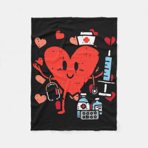 Valentijnsdag Zurse Heart Funny Nursing Scrub Top Fleece Deken