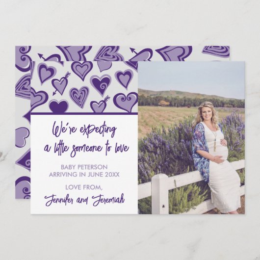 Valentijnsdag Zwangerschap Aankondiging kaarten pa (Voorkant / Achterkant)