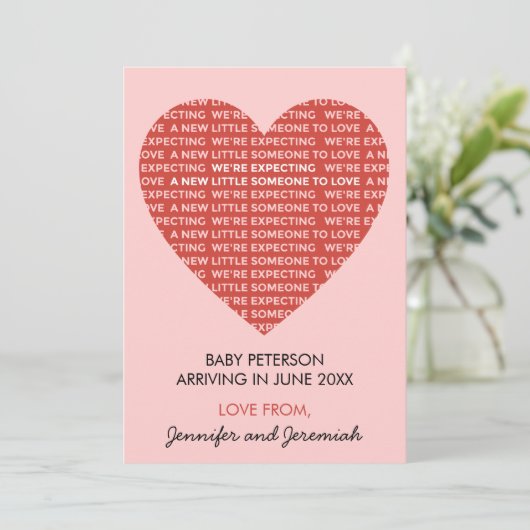 Valentijnsdag zwangerschap aankondiging schattig r (Staand voorkant)