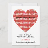 Valentijnsdag zwangerschap aankondigingskaarten ne aankondiging (Voorkant)