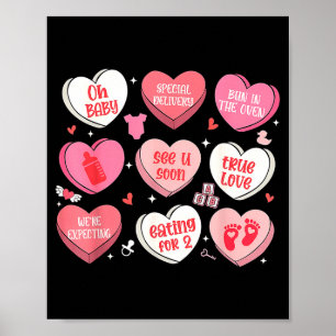 Valentijnsdag zwangerschap hart snoep aankondiging poster