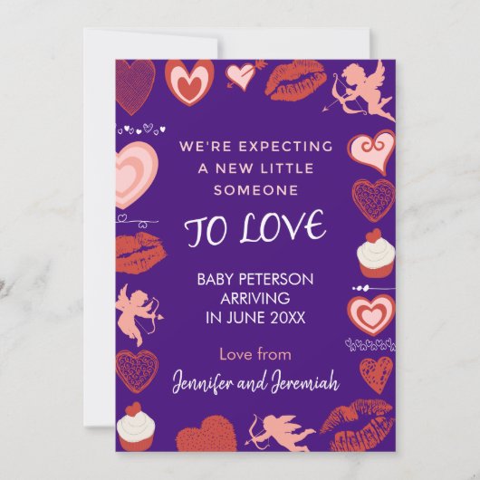 Valentijnsdag zwangerschapsaankondiging engel paar aankondiging (Voorkant)