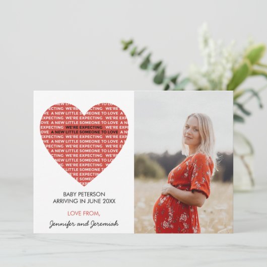 Valentijnsdag zwangerschapsaankondiging groot hart aankondiging