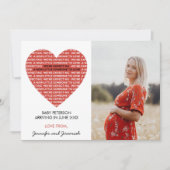 Valentijnsdag zwangerschapsaankondiging grote hart aankondiging (Voorkant)