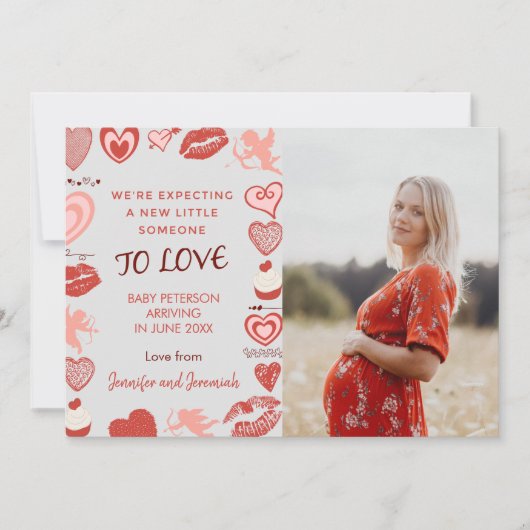 Valentijnsdag zwangerschapsaankondiging kaarten gr (Voorkant)
