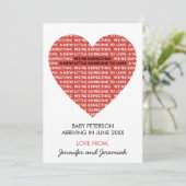 Valentijnsdag zwangerschapsaankondiging kaarten ne (Staand voorkant)