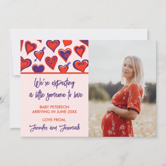 Valentijnsdag zwangerschapsaankondiging kaarten ro (Voorkant)