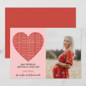 Valentijnsdag zwangerschapsaankondiging rood roze aankondiging (Voorkant / Achterkant)