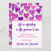 Valentijnsdag zwangerschapsaankondiging roze zoet aankondiging (Voorkant / Achterkant)