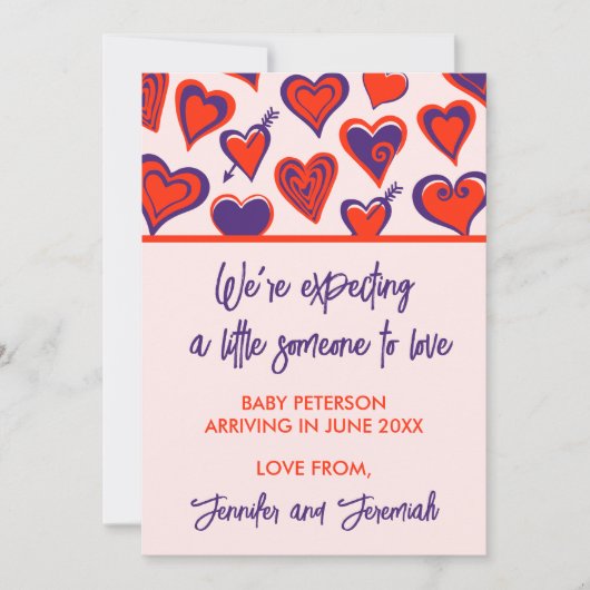 Valentijnsdag zwangerschapsaankondiging schattig l aankondiging (Voorkant)