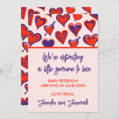 Valentijnsdag zwangerschapsaankondiging schattig l aankondiging (Voorkant / Achterkant)