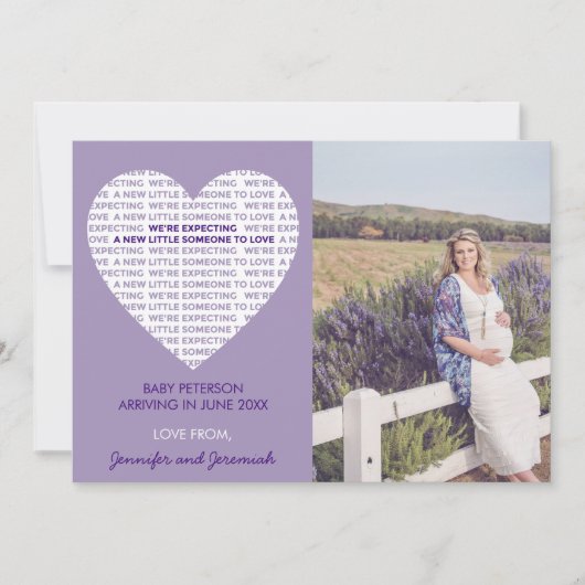 Valentijnsdag zwangerschapsaankondiging typografie aankondiging (Voorkant)