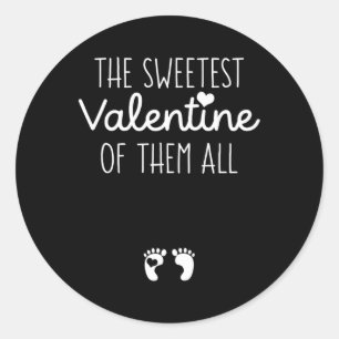 Valentijnsdag zwangerschapsaankondiging zwanger ma ronde sticker