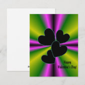 Valentijnsdag - Zwart hart op regenboog Feestdagenkaart (Voorkant / Achterkant)