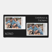 Valentijnsdag zwart twee foto collage bureau mat (Voorkant)