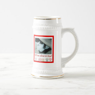 Valentijnsdag zwart-wit bierpul