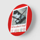 Valentijnsdag zwart-wit ronde klok (Hoek)