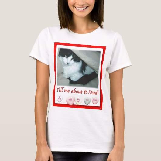Valentijnsdag zwart-wit t-shirt (Voorkant)