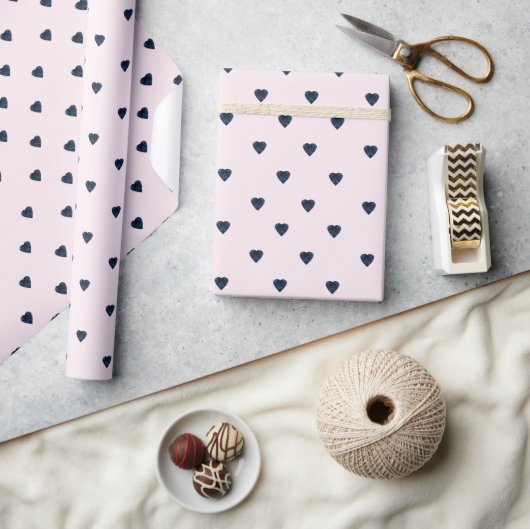 Valentijnsdag Zwarte Harten Cadeaupapier (Crafts)