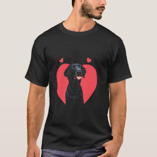 Valentijnsdag Zwarte Hond Hart T-shirt