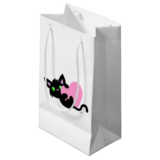 Valentijnsdag Zwarte Kitty Cadeautas (Voorkant Gekanteld)