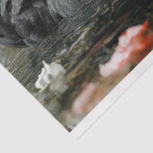 Valentijnsdag Zwarte Zwaan Rode Bloemen Decoupage Tissuepapier (Detail)