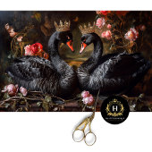 Valentijnsdag Zwarte Zwaan Rode Bloemen Decoupage Tissuepapier