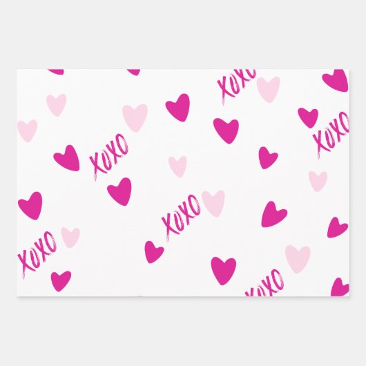 Valentijnsdagen, harten & bogen inpakpapier vel (Voorkant 3)